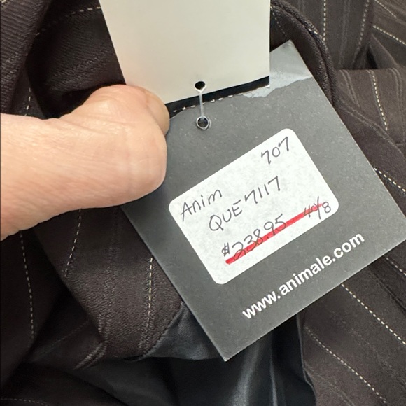 Animale brown striped long coat blazer trench style new - Picture 3 of 5